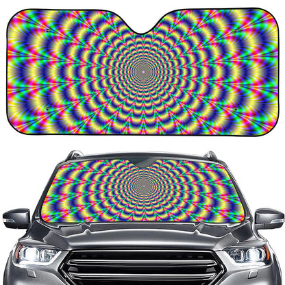 Psychedelic Explosion Optical Illusion Car Windshield Sun Shade