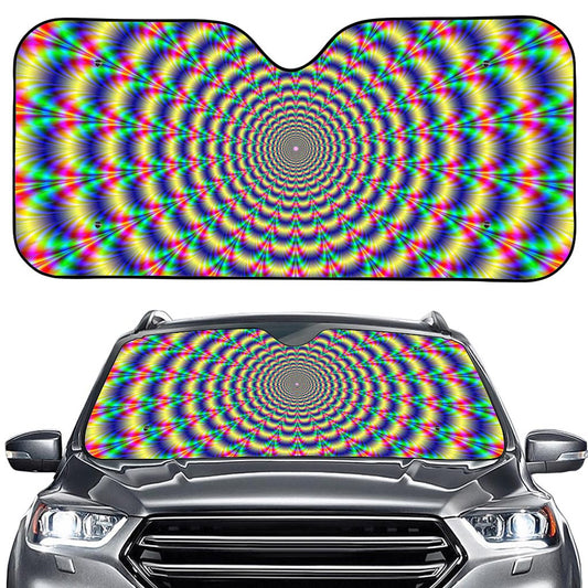 Psychedelic Explosion Optical Illusion Car Windshield Sun Shade