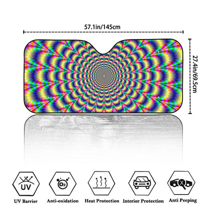 Psychedelic Explosion Optical Illusion Car Windshield Sun Shade