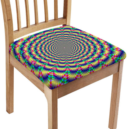 Psychedelic Explosion Optical Illusion Chair Cushion Cover