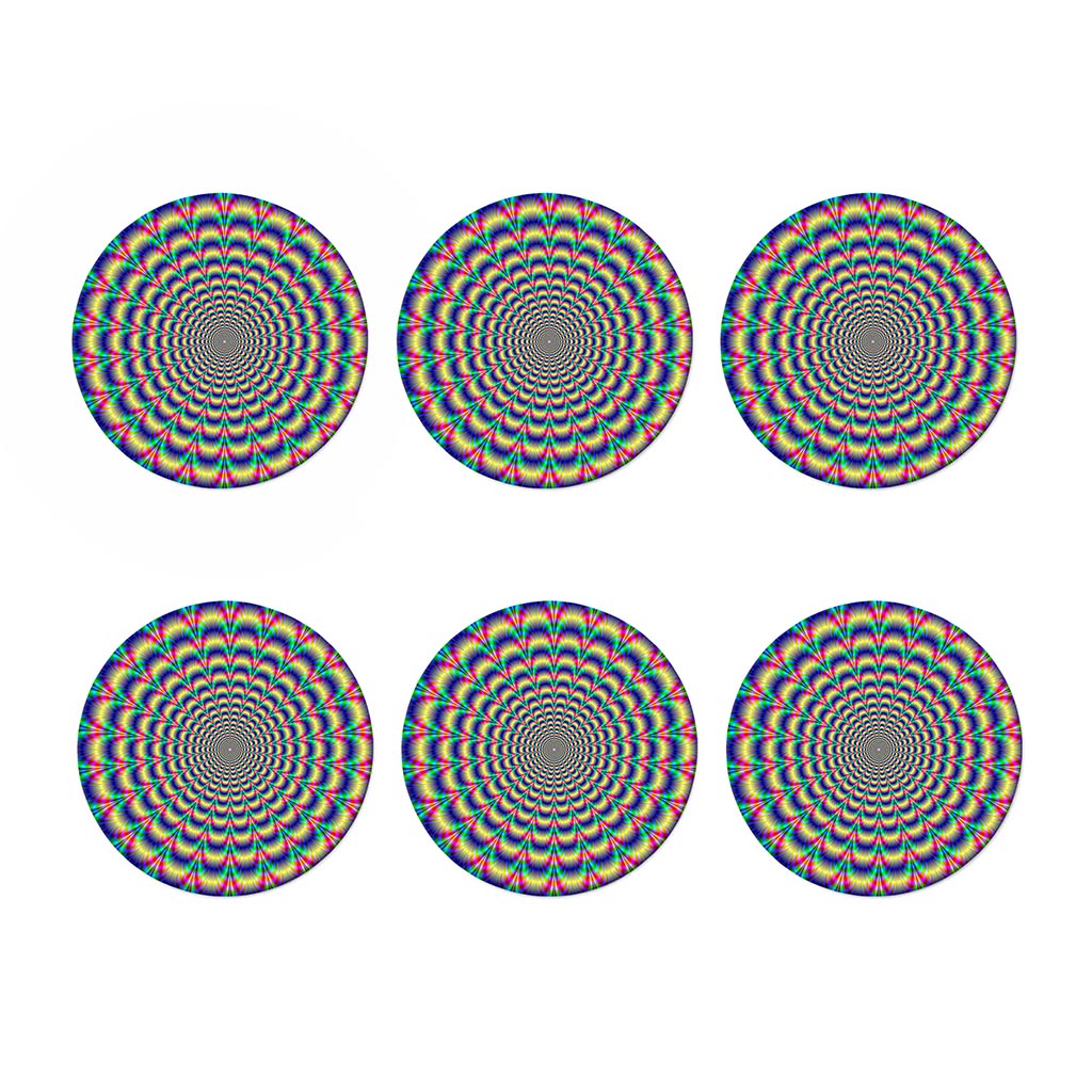 Psychedelic Explosion Optical Illusion Coaster Set