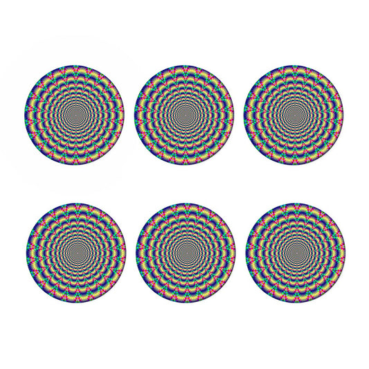 Psychedelic Explosion Optical Illusion Coaster Set