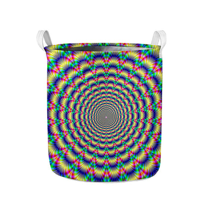 Psychedelic Explosion Optical Illusion Collapsible Laundry Basket
