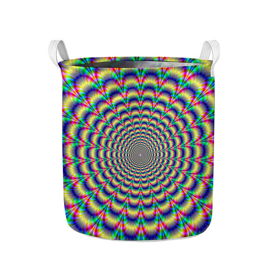Psychedelic Explosion Optical Illusion Collapsible Laundry Basket