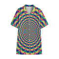 Psychedelic Explosion Optical Illusion Cotton Hawaiian Shirt