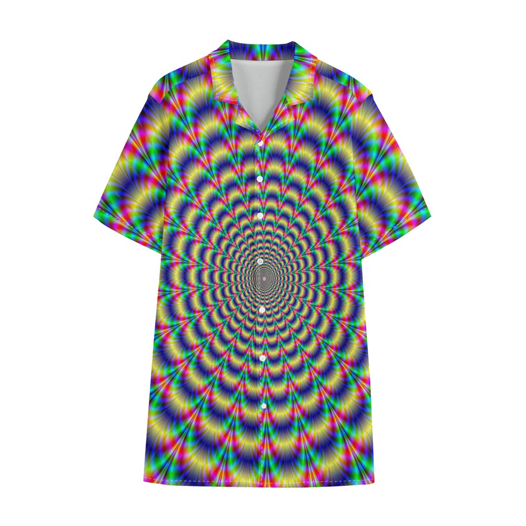 Psychedelic Explosion Optical Illusion Cotton Hawaiian Shirt