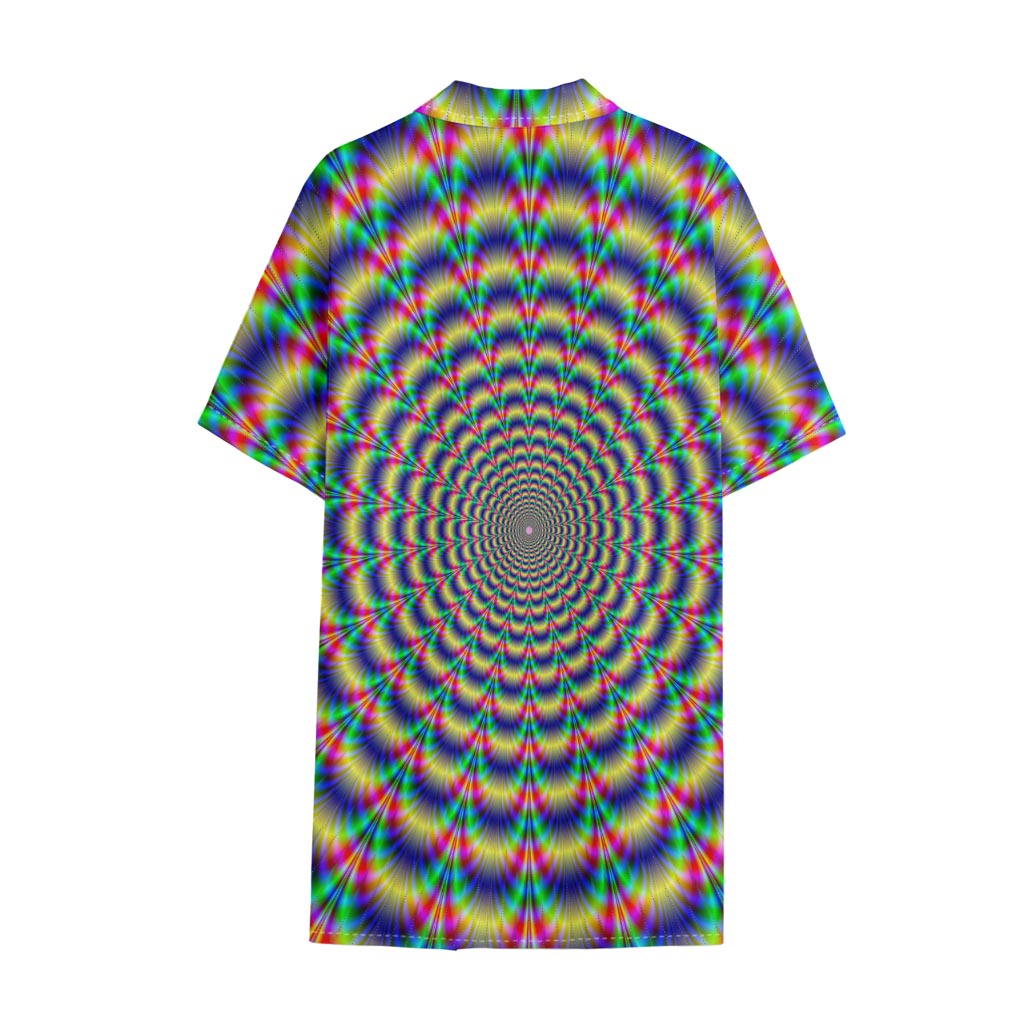 Psychedelic Explosion Optical Illusion Cotton Hawaiian Shirt
