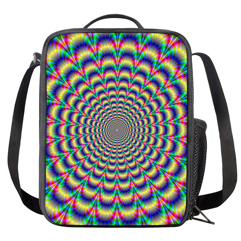 Psychedelic Explosion Optical Illusion Crossbody Lunch Bag