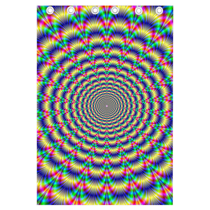 Psychedelic Explosion Optical Illusion Curtain