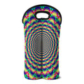 Psychedelic Explosion Optical Illusion Double Neoprene Wine Tote