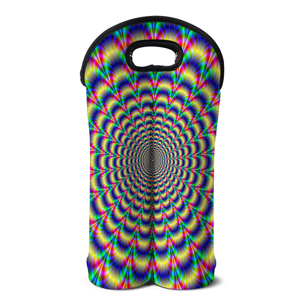 Psychedelic Explosion Optical Illusion Double Neoprene Wine Tote