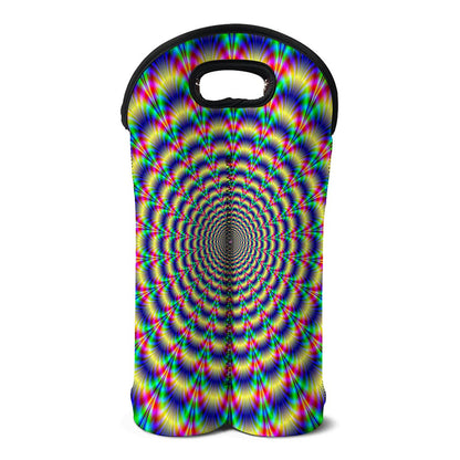 Psychedelic Explosion Optical Illusion Double Neoprene Wine Tote