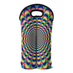 Psychedelic Explosion Optical Illusion Double Neoprene Wine Tote