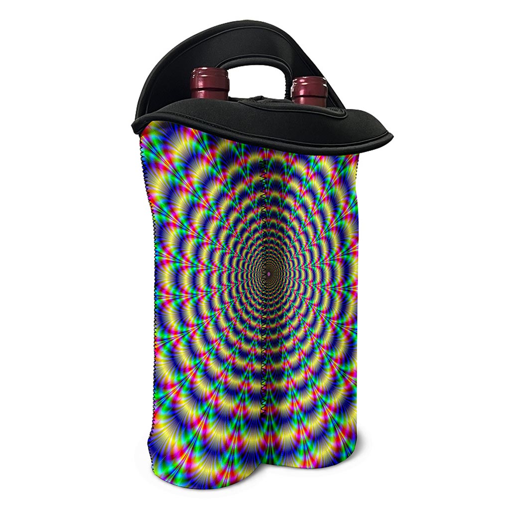 Psychedelic Explosion Optical Illusion Double Neoprene Wine Tote