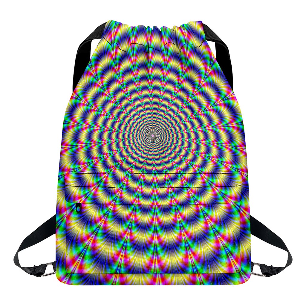 Psychedelic Explosion Optical Illusion Drawstring Backpack