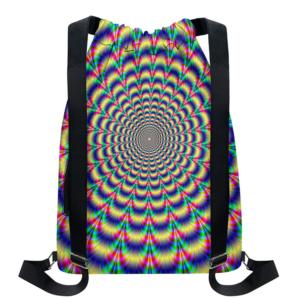 Psychedelic Explosion Optical Illusion Drawstring Backpack