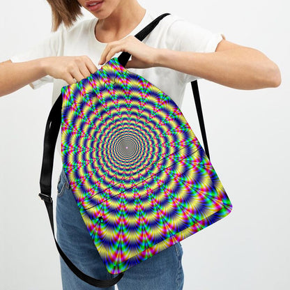Psychedelic Explosion Optical Illusion Drawstring Backpack