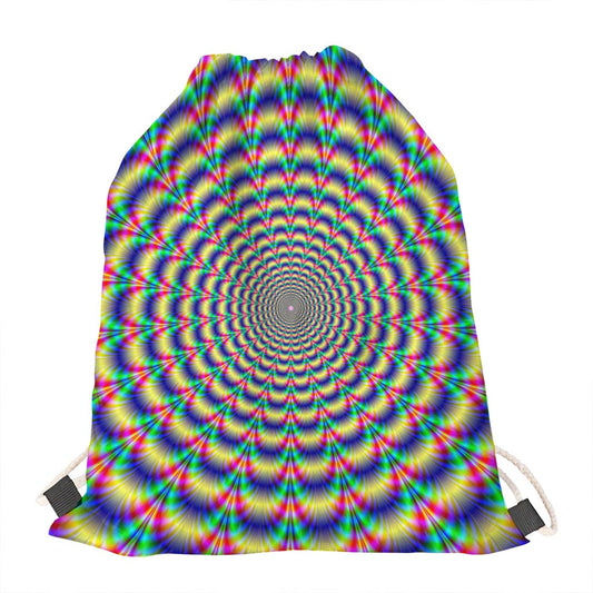 Psychedelic Explosion Optical Illusion Drawstring Bag
