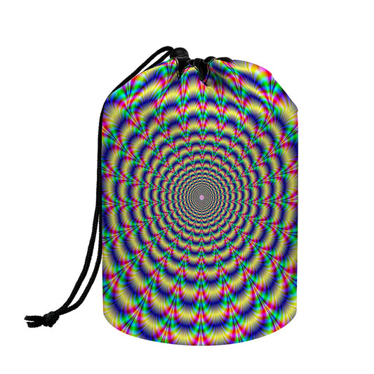 Psychedelic Explosion Optical Illusion Drawstring Makeup Bag