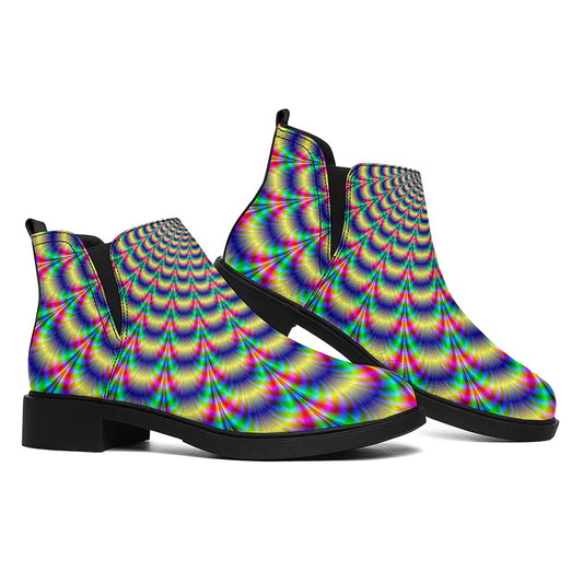 Psychedelic Explosion Optical Illusion Flat Ankle Boots