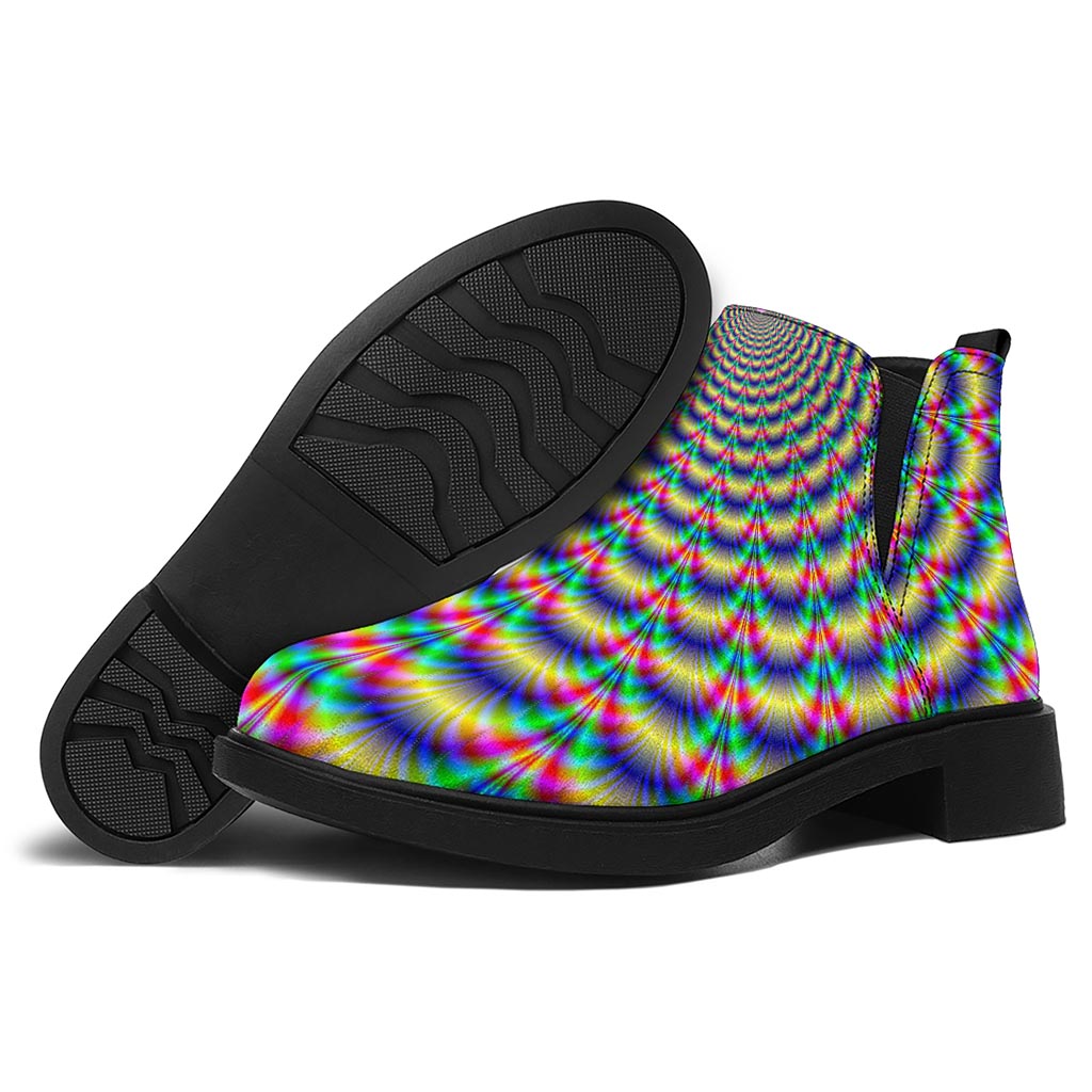 Psychedelic Explosion Optical Illusion Flat Ankle Boots