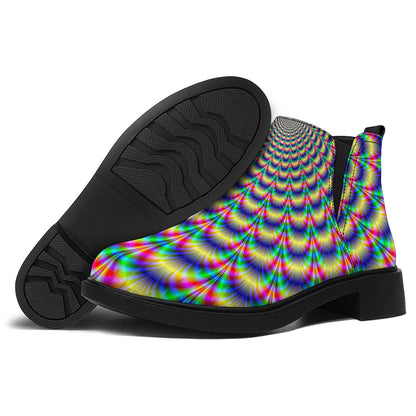 Psychedelic Explosion Optical Illusion Flat Ankle Boots