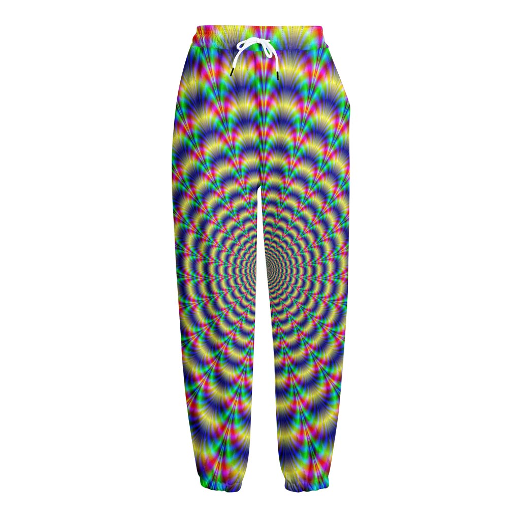 Psychedelic Explosion Optical Illusion Fleece Lined Knit Pants