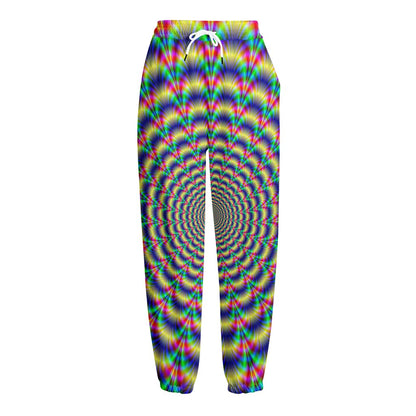 Psychedelic Explosion Optical Illusion Fleece Lined Knit Pants