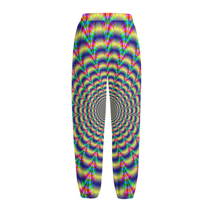 Psychedelic Explosion Optical Illusion Fleece Lined Knit Pants