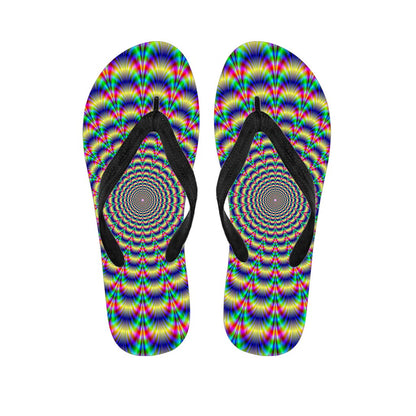 Psychedelic Explosion Optical Illusion Flip Flops