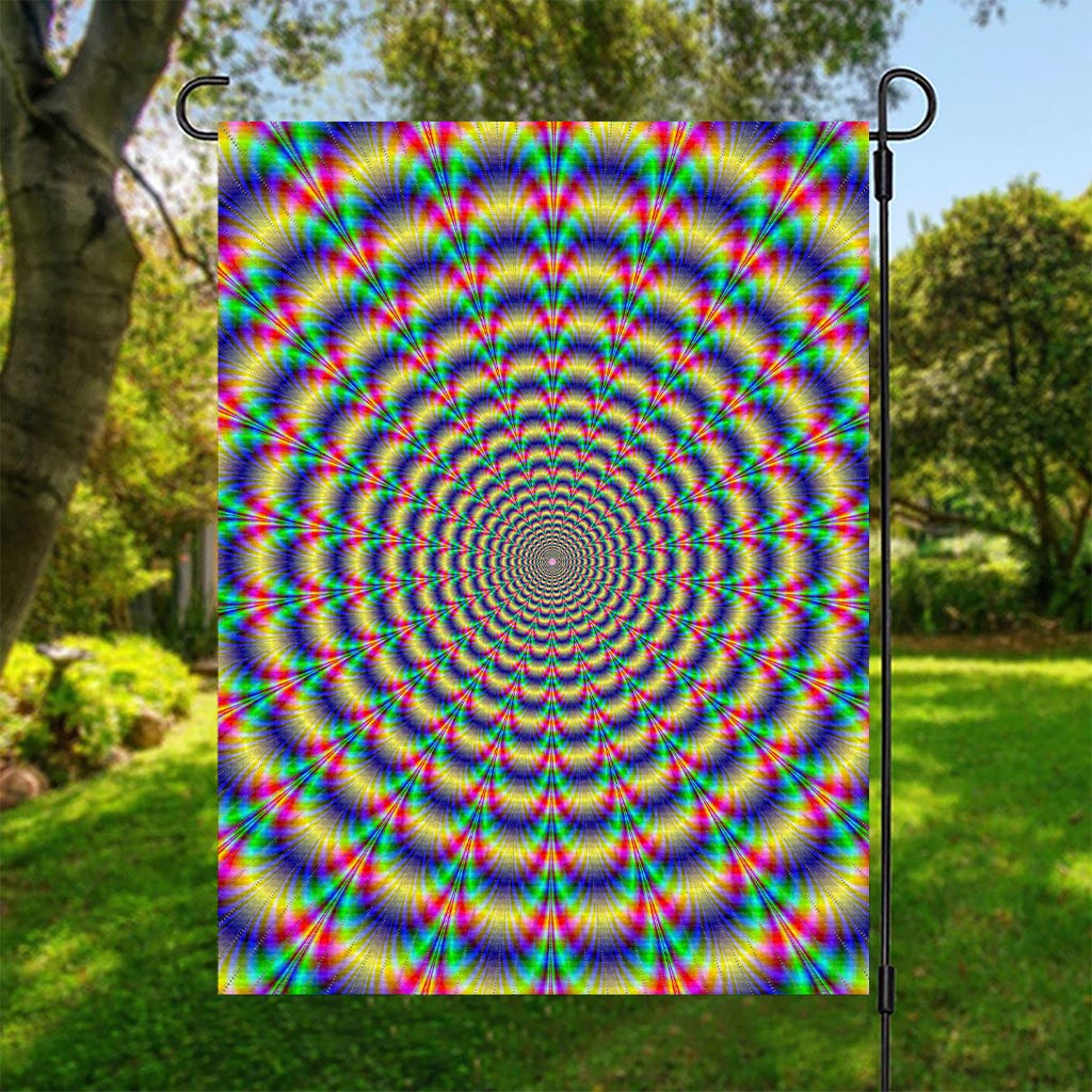 Psychedelic Explosion Optical Illusion Garden Flag