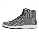 Psychedelic Explosion Optical Illusion High Top Leather Sneakers