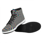 Psychedelic Explosion Optical Illusion High Top Leather Sneakers