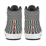 Psychedelic Explosion Optical Illusion High Top Leather Sneakers