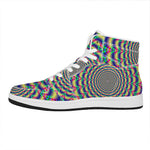 Psychedelic Explosion Optical Illusion High Top Leather Sneakers