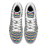 Psychedelic Explosion Optical Illusion High Top Leather Sneakers