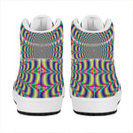 Psychedelic Explosion Optical Illusion High Top Leather Sneakers