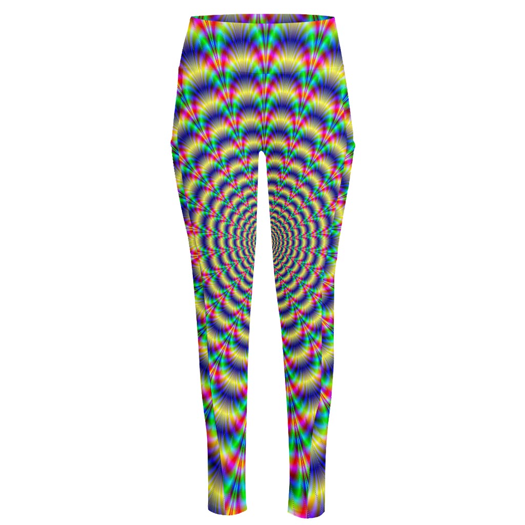 Psychedelic Explosion Optical Illusion High-Waisted Pocket Leggings