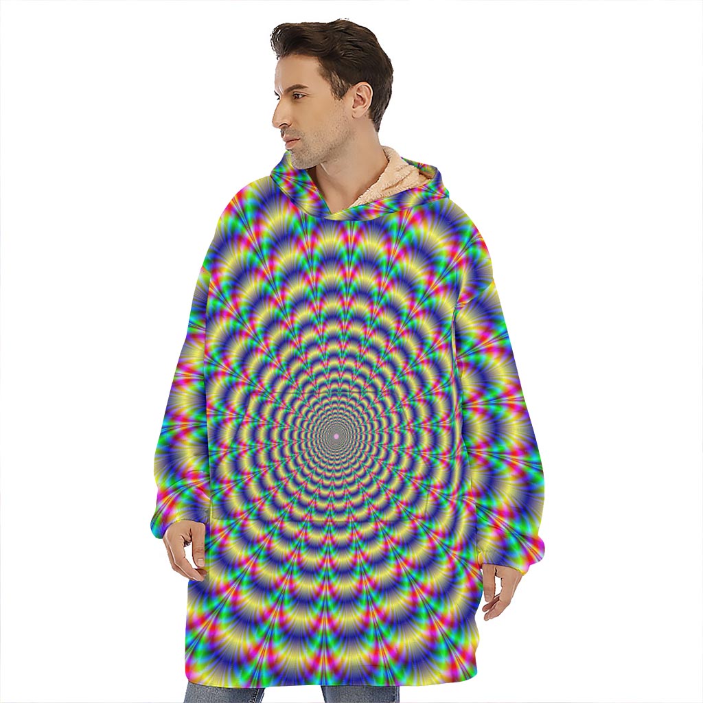 Psychedelic Explosion Optical Illusion Hoodie Blanket