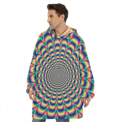 Psychedelic Explosion Optical Illusion Hoodie Blanket