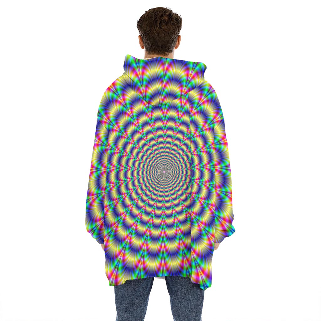 Psychedelic Explosion Optical Illusion Hoodie Blanket