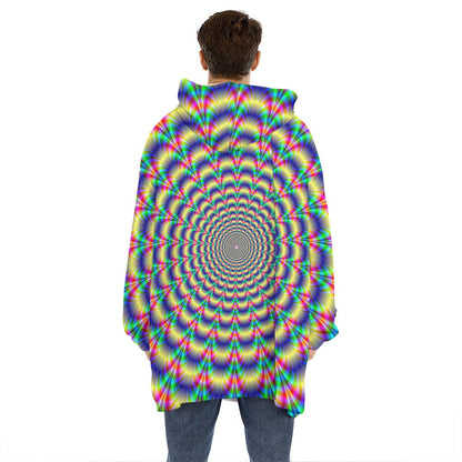 Psychedelic Explosion Optical Illusion Hoodie Blanket