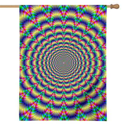 Psychedelic Explosion Optical Illusion House Flag