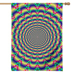Psychedelic Explosion Optical Illusion House Flag
