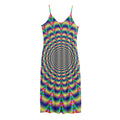 Psychedelic Explosion Optical Illusion Jersey Midi Cami Dress