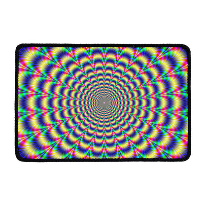 Psychedelic Explosion Optical Illusion Kitchen Mat