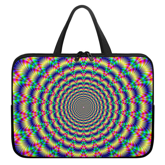 Psychedelic Explosion Optical Illusion Laptop Sleeve With Handle