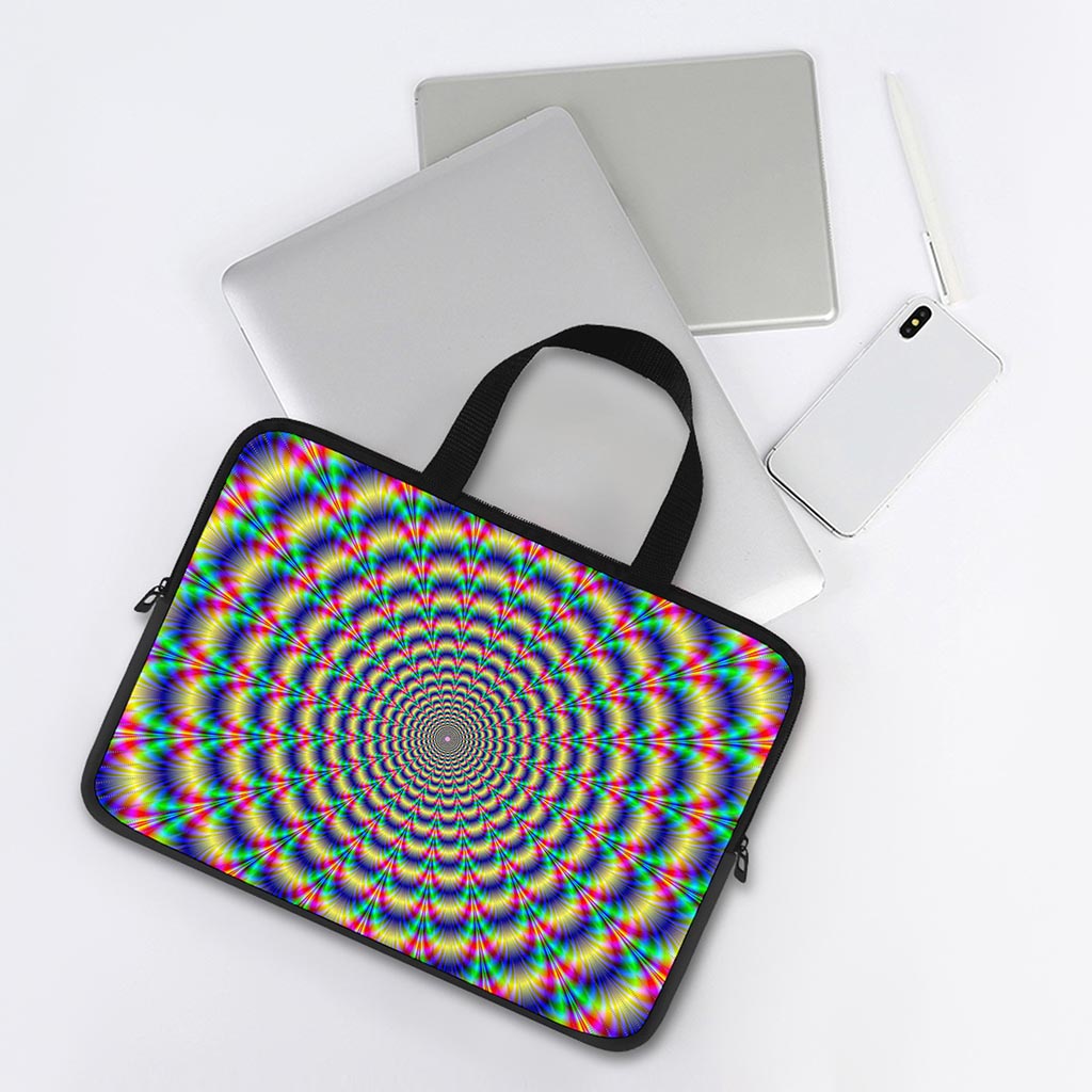 Psychedelic Explosion Optical Illusion Laptop Sleeve With Handle