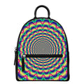 Psychedelic Explosion Optical Illusion Leather Backpack