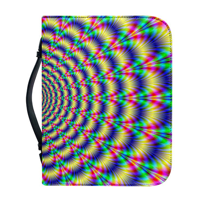 Psychedelic Explosion Optical Illusion Leather Bible Cover